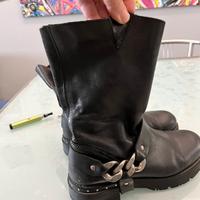 Stivali biker vera pelle