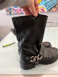 Stivali biker vera pelle