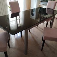 tavolo in vetro temperato nero 