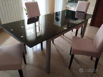 tavolo in vetro temperato nero 