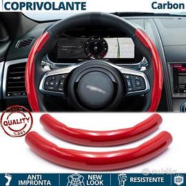 COPRIVOLANTE Rosso per JAGUAR in FIBRA CARBONIO