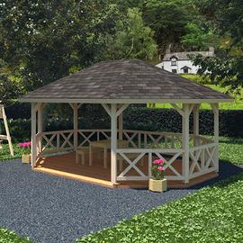 Gazebo Betty 25 mq ottagonale 615x465 cm