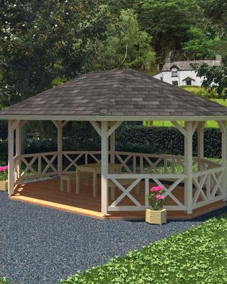 Gazebo Betty 25 mq ottagonale 615x465 cm