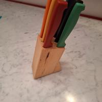 6 posate acciao colorate con ceppo  6 coltelli in