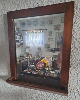 Specchio da bagno in legno anni ‘30 - ‘40