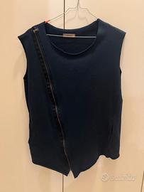 Gilet Spoon blu con zip