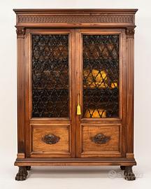 Vetrina neorinascimentale fine ’800 vetri piombati