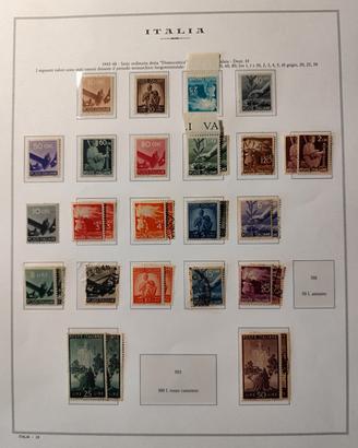 Francobolli Democratica 1945-48, quasi completa