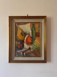 Dipinto Olio Su Tela Composizione Astratta Quadro 