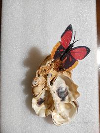 soprammobile realizzato con conchiglie 