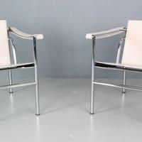 ALIVAR SET di  LC in cuoio bianco