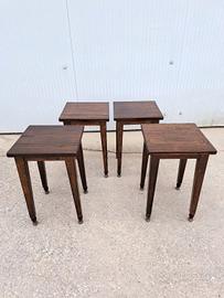 4 sgabelli legno massello stile rustico