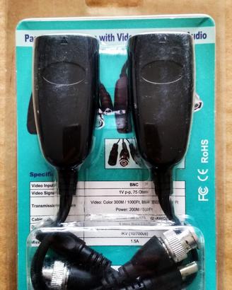 BNC Over Ethernet Cable Extender Kit per CCTV DVR