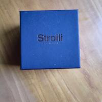 Scatola stroili oro viola con scritta rosa metalli