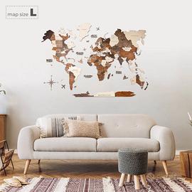 Mappa del Mondo in Legno Fatta a Mano