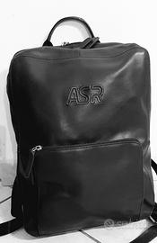 Zaino porta PC in pelle nero AS Roma