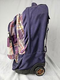 zaino scuola Jansport viola con trolley