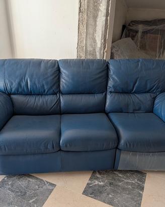 Divano 3 posti + Poltrona vera pelle