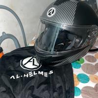 Casco Al Helmets modulare doppia visiera nero opac