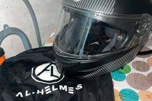 Casco Al Helmets modulare doppia visiera nero opac