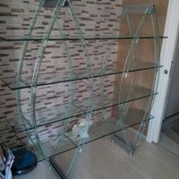 Libreria in vetro a 4 ripiani