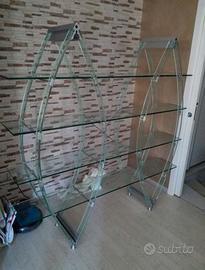 Libreria in vetro a 4 ripiani