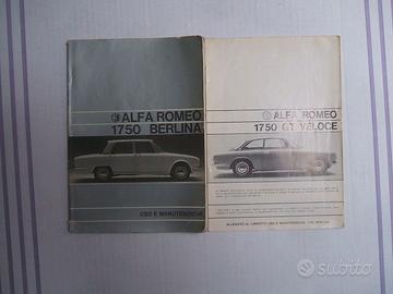 USO MANUTENZIONE ALFA ROMEO 1750 BERLINA + ALL. GT