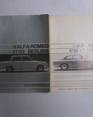 USO MANUTENZIONE ALFA ROMEO 1750 BERLINA + ALL. GT