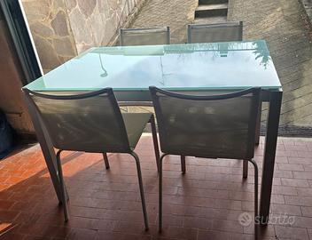 tavolo allungabile 6/10 posti bontempi con 4 sedie