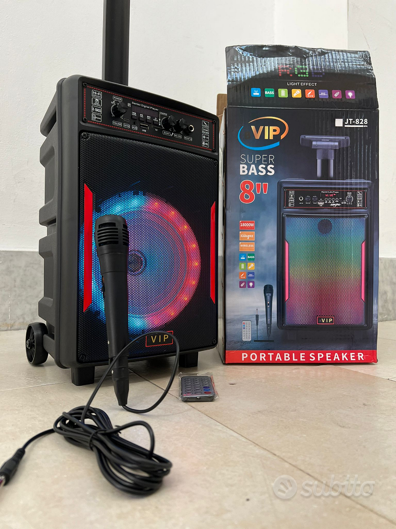 Cassa karaoke 1800 watt wireless con ruote traspor Audio/Video In