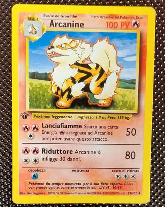 Pokémon - Arcanine 23/102 Set Base ITA 1° ed