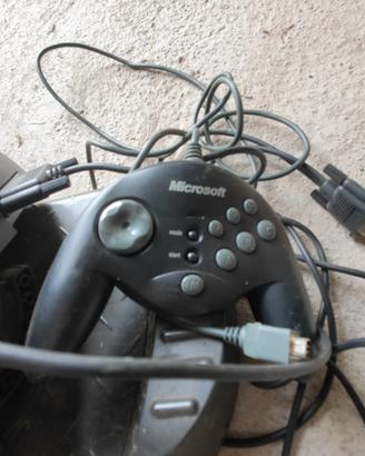 volante, pedaliera logitech e joystick microsoft