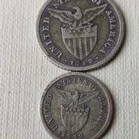  10 e 20 centesimi 1918 argento 