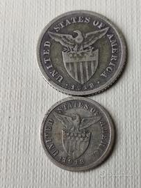  10 e 20 centesimi 1918 argento 