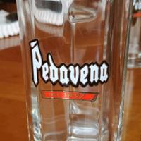 Coppia boccali birra in vetro 0,4 L Pedavena 