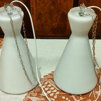 coppia lampadari vetro opalino anni 60/70