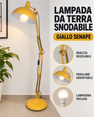 Lampada Terra Gialla Snodabile Stile Industriale
