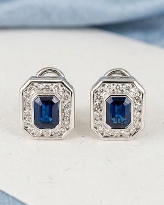 Orecchini Oro Bianco 18kt Zaffiri Blù e Diamanti