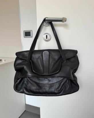 Borsa Shopping Bag Dondup in pelle nera.