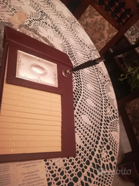 Rubrica telefonica in pelle e argento