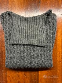 Maglione dolcevita grigio a trecce uomo