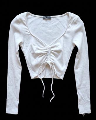 Top Donna Zara tg S 100% Cotone 