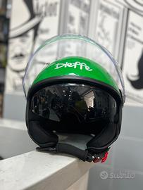 CASCO DIEFFE DOPPIA VISIERA BIANCO, ROSSO E VERDE