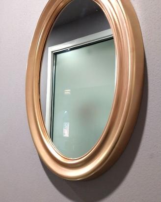 Specchio Ovale da Parete Dorato – Cornice Liscia