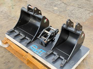 Set attacco rapido + 2 benne 50/30cm per mini esca