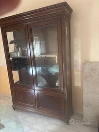 Cristalliera vetrina in legno stile classico – La 