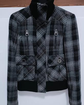 Giubbino a quadri misto lana