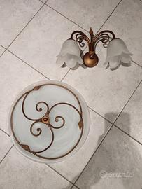 Plafoniera ed applique bagno