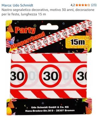 Striscia arredamento per compleanno 30 anni
