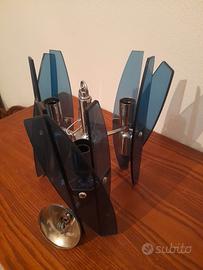 Lampadario vintage veca blu anni 70